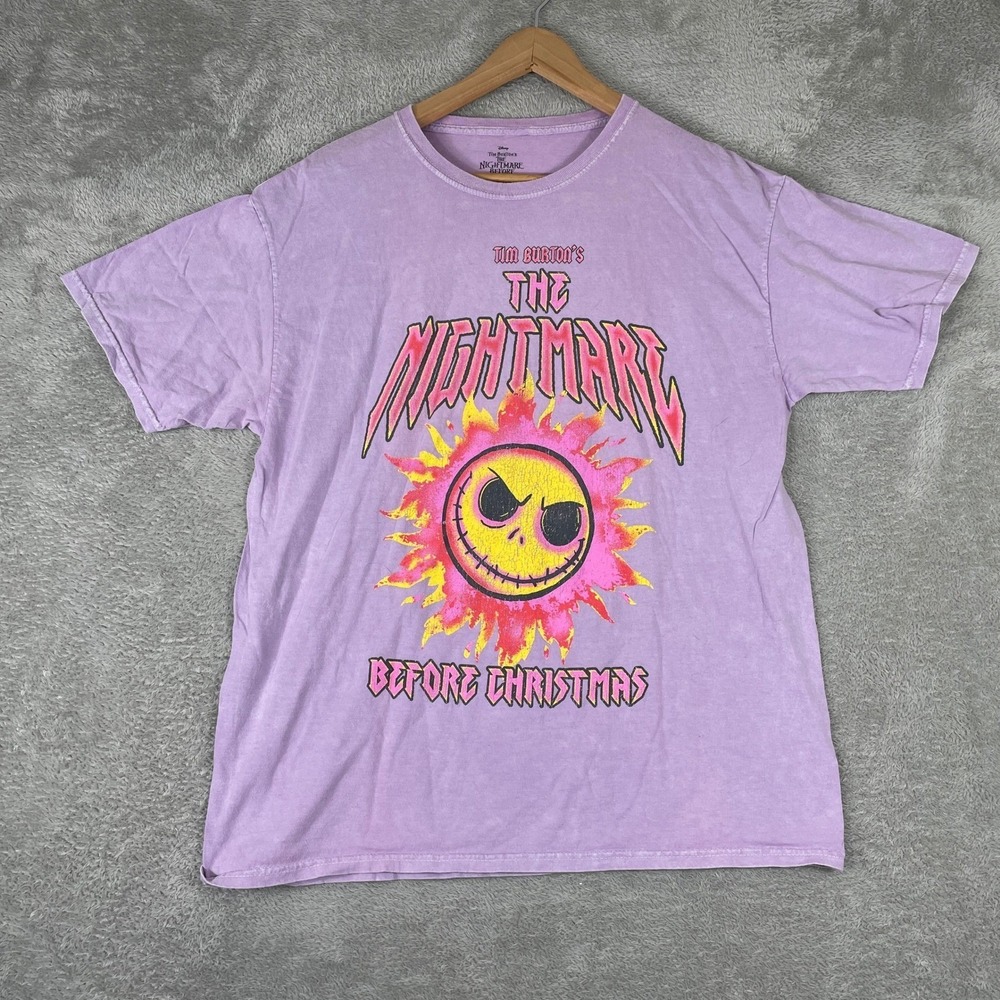 The Nightmare Before Christmas Shirt Mens Large Purple Jack Skellington Sun